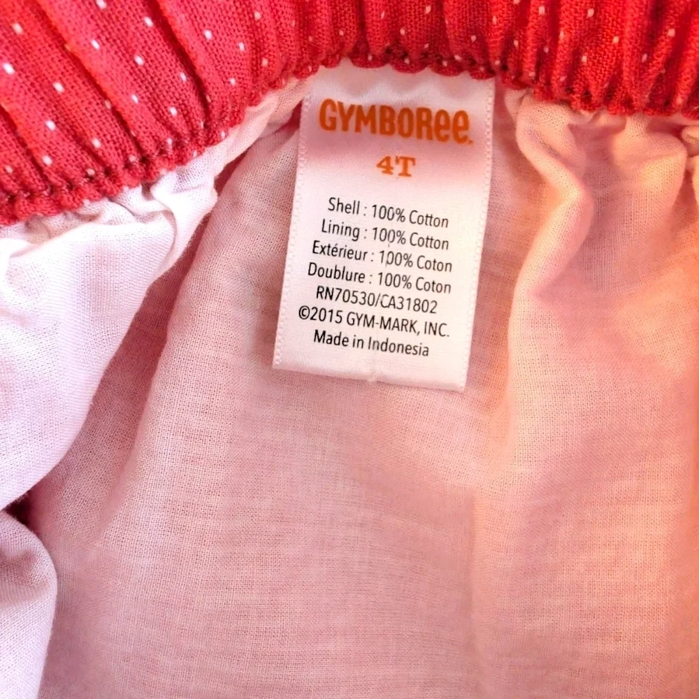 Gymboree Girls Red Skirt with White Dots Cotton Size 4T